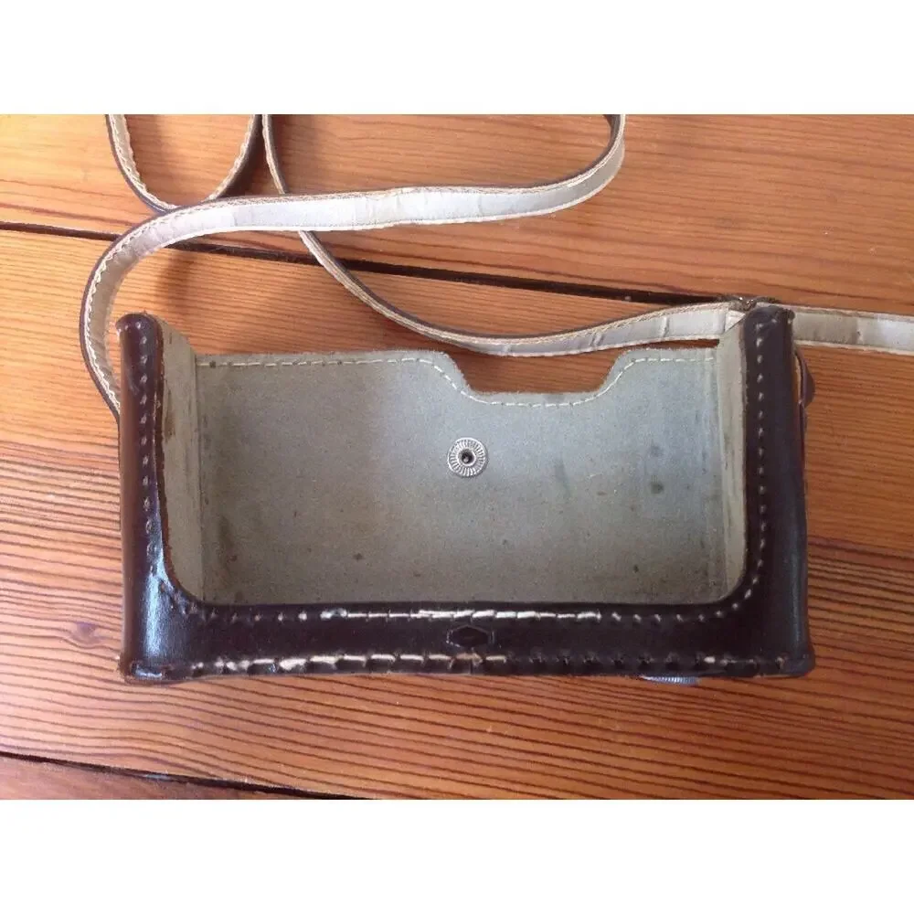 Vintage Mid Century Argus Brown Leather Cowhide Camera Case w/ Strap USA Made